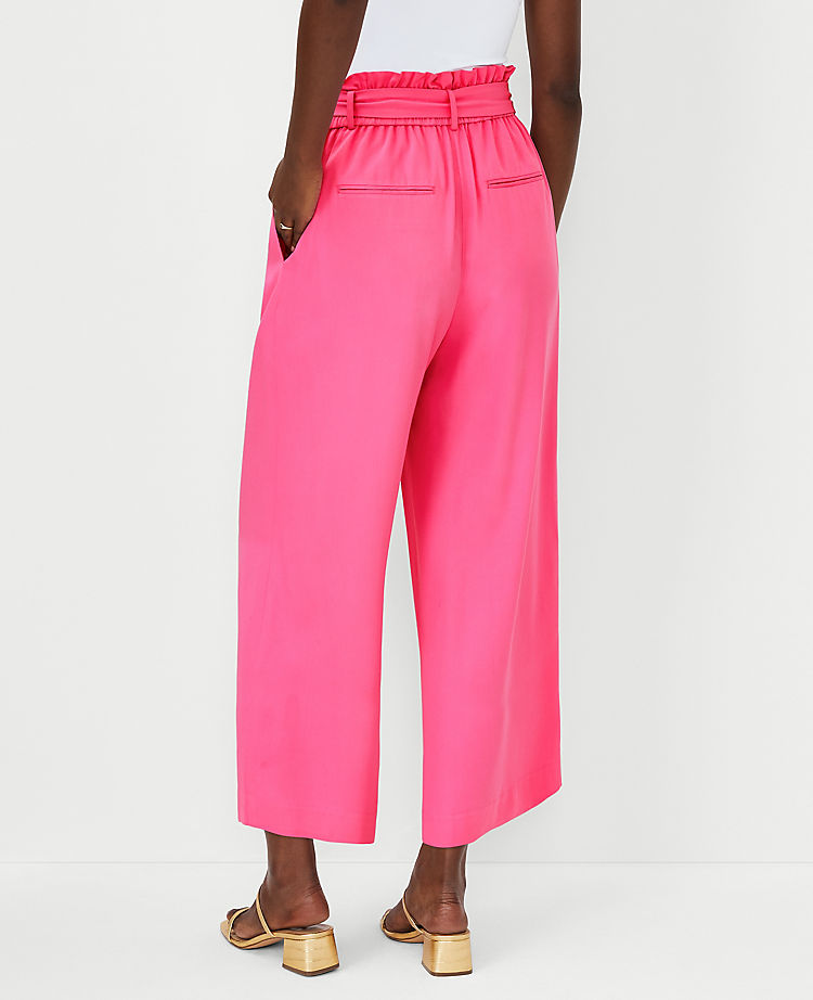 The Petite Belted Easy Wide Leg Crop Pant