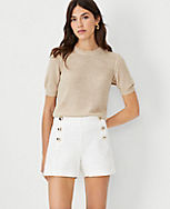 The Petite Side Zip Sailor Short in Texture carousel Product Image 1