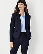 The Tall One Button Blazer in Stretch Cotton carousel Product Image 1