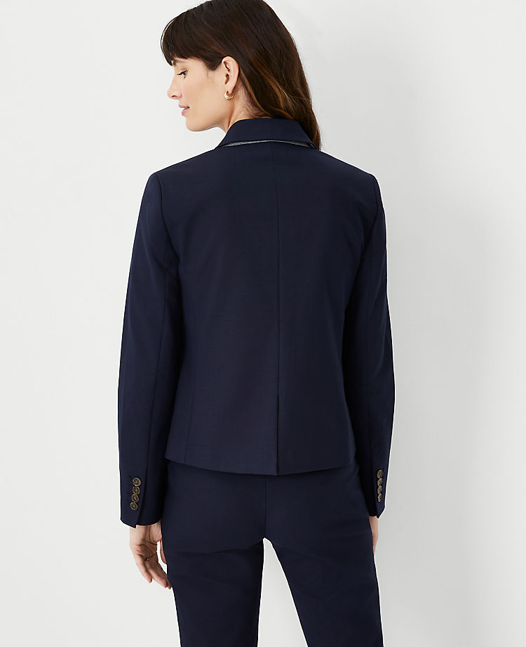 The Tall One Button Blazer in Stretch Cotton