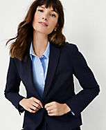 The Tall One Button Blazer in Stretch Cotton carousel Product Image 3