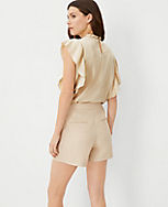 The Side Zip Sailor Short in Linen Blend carousel Product Image 2