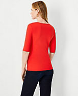 Petite Refined Stretch Envelope Neck Top carousel Product Image 2