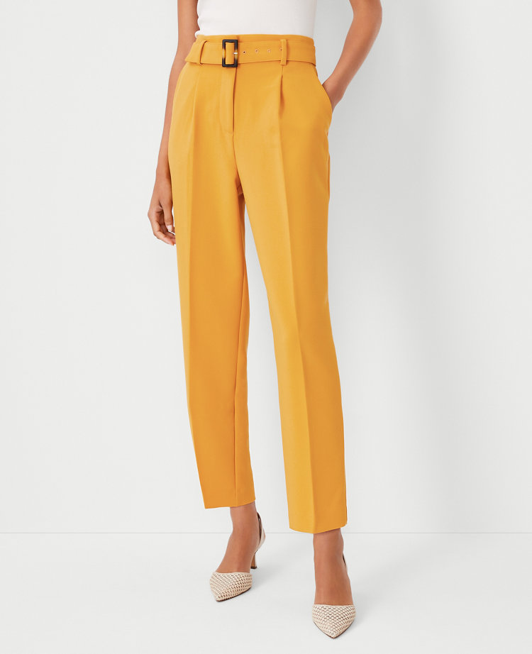 Ann Taylor The Belted Taper Pant In Bali Gold