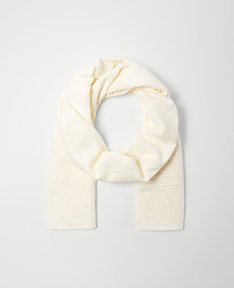 Eyelet Embroidered Scarf