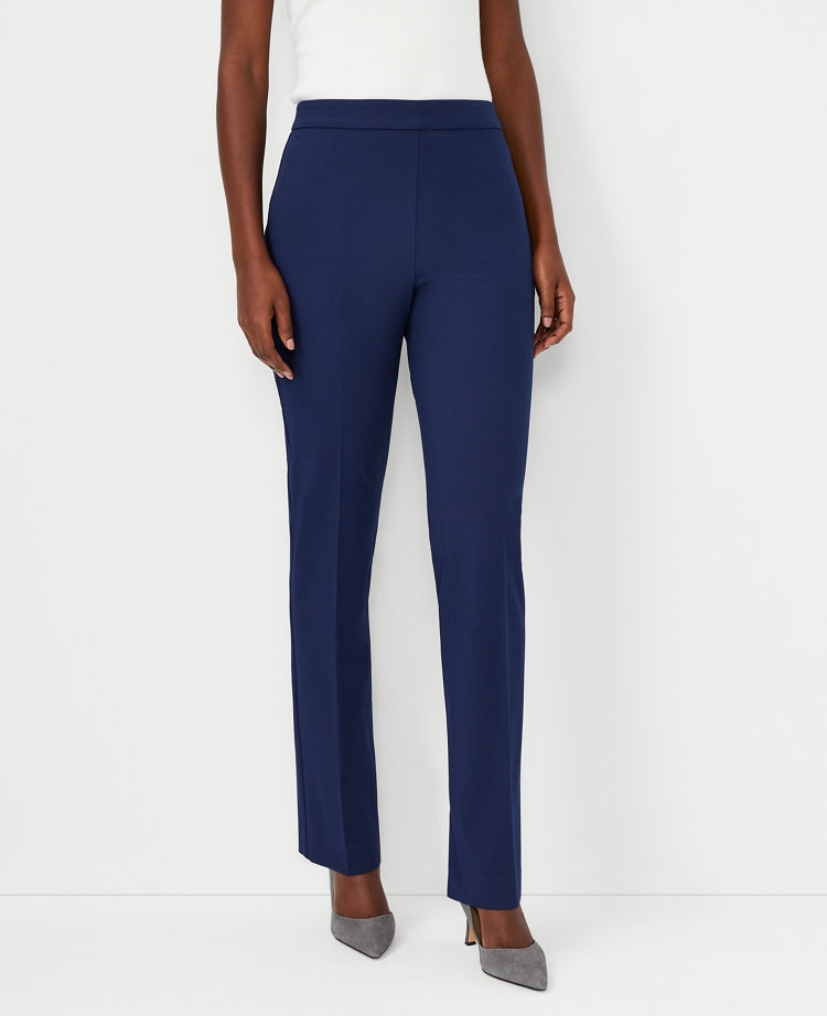 The Petite Side Zip Straight Pant in Bi-Stretch