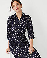 Petite Floral Belted Pocket Shirtdress carousel Product Image 3