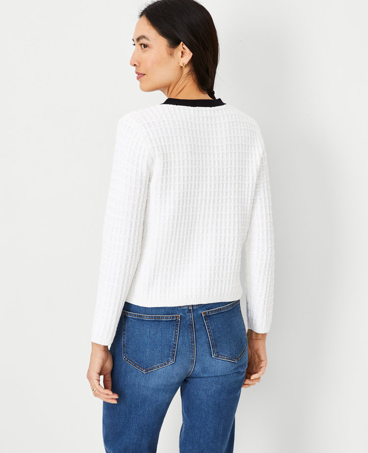 Contrast Trim Tweedy Sweater Jacket carousel Product Image 2