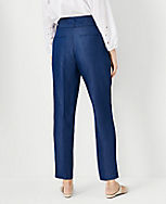 The Petite Belted Taper Pant in Chambray carousel Product Image 2