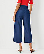 The Petite Kate Wide Leg Crop Pant in Chambray carousel Product Image 2