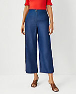 The Kate Wide Leg Crop Pant in Chambray - Curvy Fit carousel Product Image 1