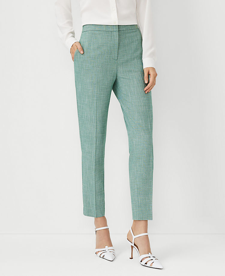The Petite Eva Ankle Pant in Cross Weave