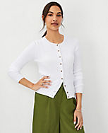 Silky Ribbed Cropped Ann Cardigan carousel Product Image 1