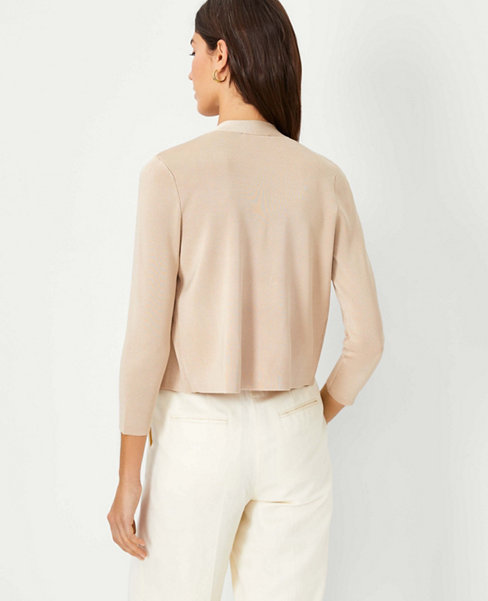 Silky Cropped Open Cardigan