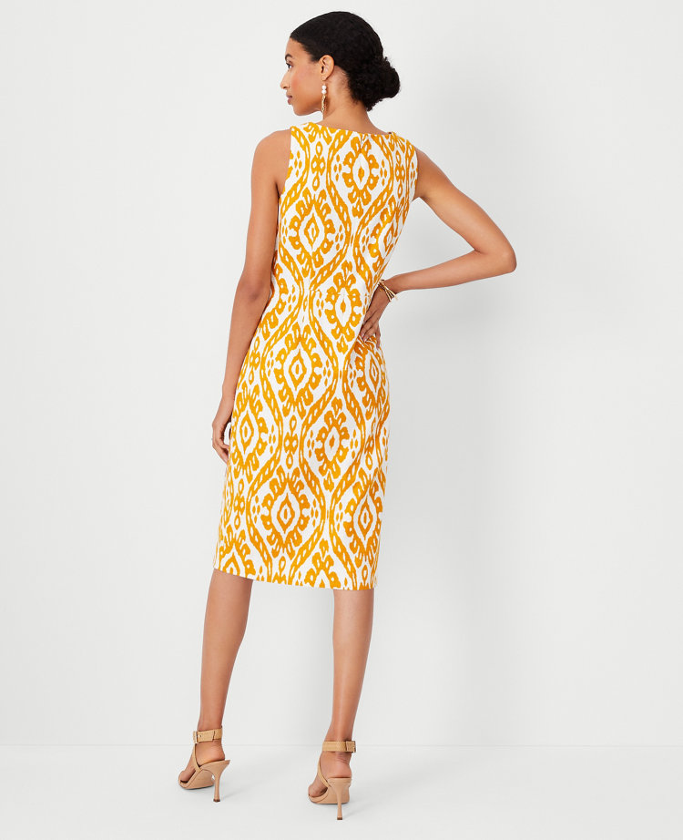 Ikat Boatneck Sheath Dress