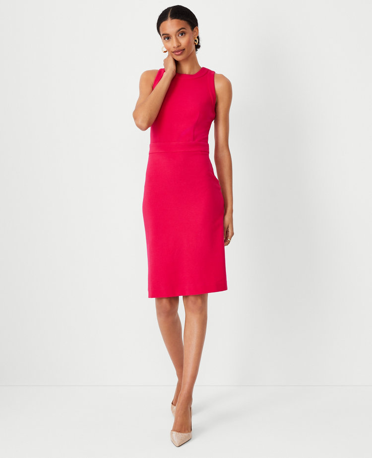 Button Back Halter Sheath Dress