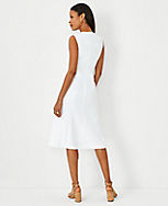 The Crew Neck Flare Dress in Linen Blend carousel Product Image 2