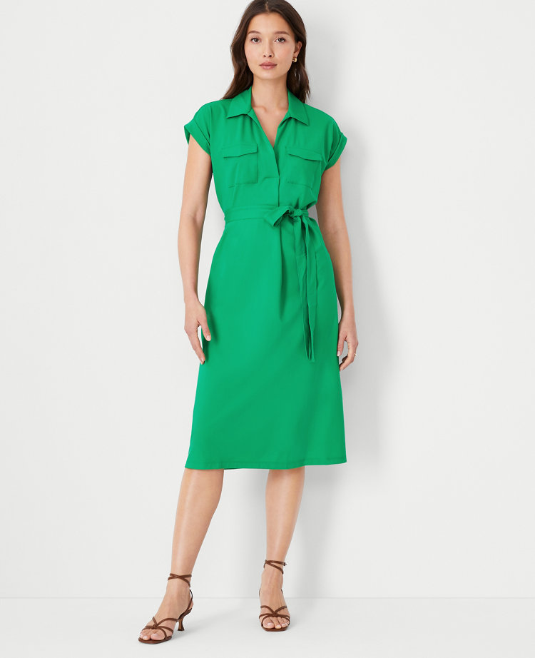 Cap Sleeve Pocket Shirtdress