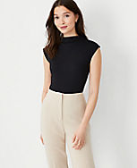 Petite Refined Stretch Mock Neck Top carousel Product Image 1
