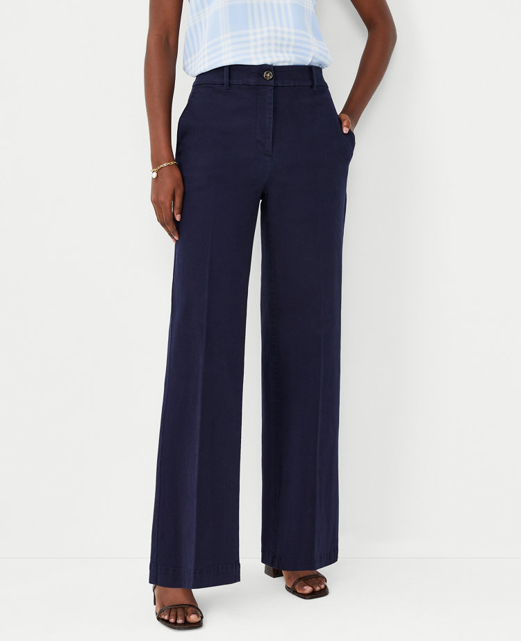 The Petite Wide Leg Pant in Cotton