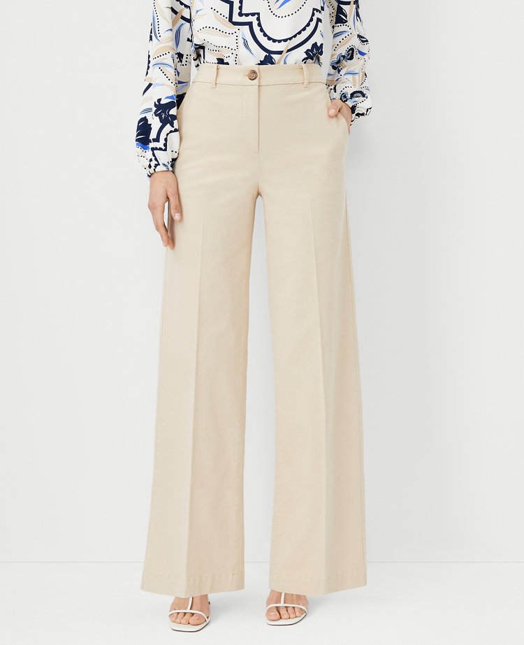 The Petite Wide Leg Pant in Cotton