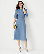 Petite Spotted Flutter Sleeve Midi Dress carousel Product Image 1