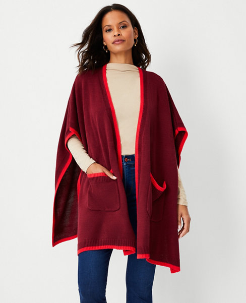 Tipped Pocket Open Poncho
