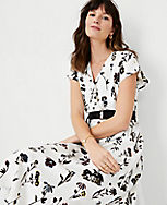 Petite Floral Belted Flare Dress carousel Product Image 3