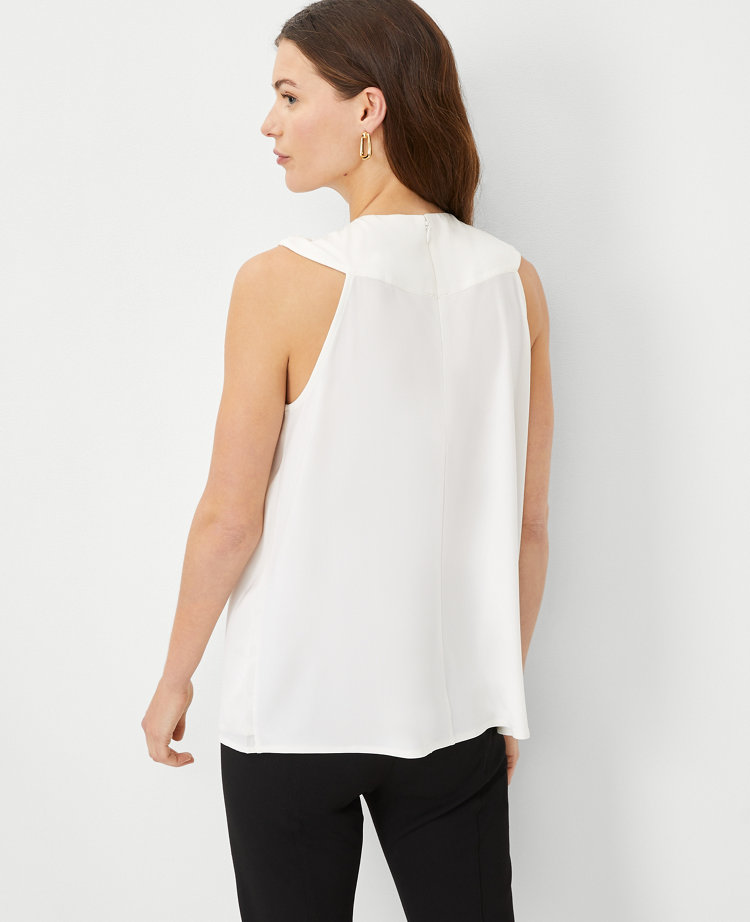 Petite Mixed Media Knotted Halter Top