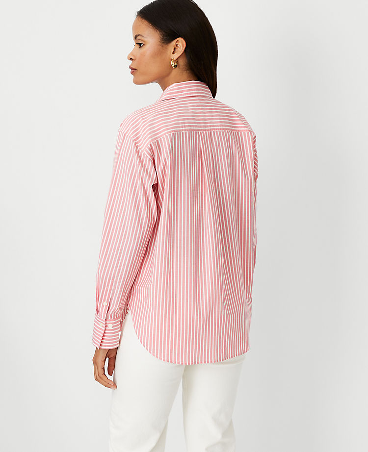 Petite Stripe Oversized Shirt