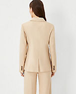 The Tall Long Double Breasted Blazer in Herringbone Linen Blend carousel Product Image 2