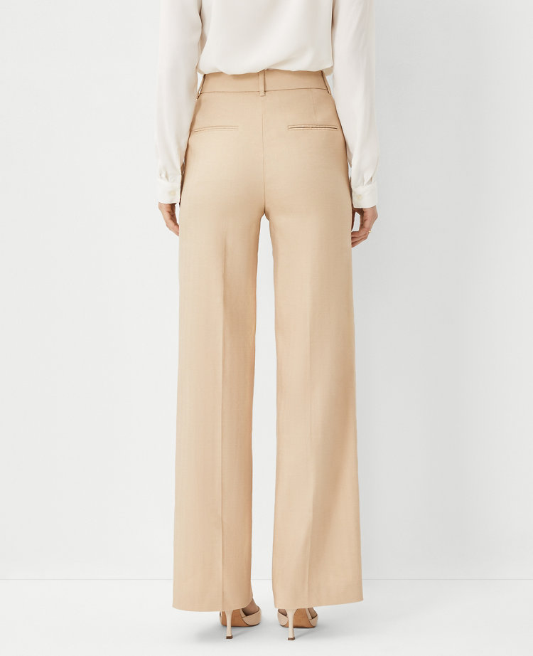 herringbone linen blend wide-leg pants – 10corsocomo