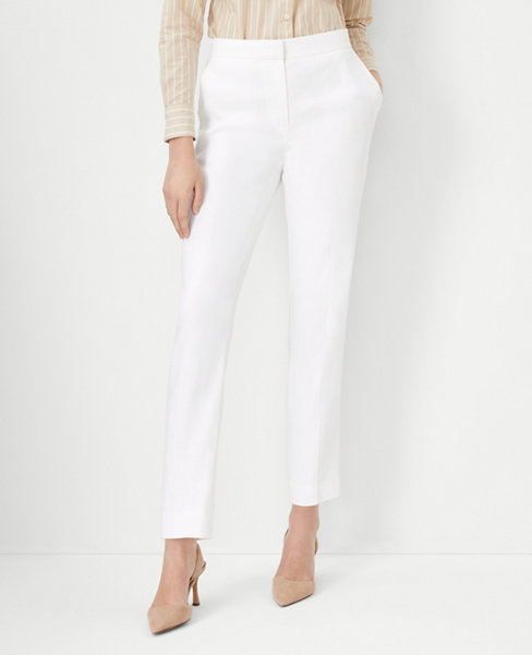 The Tall Ankle Pant in Herringbone Linen Blend
