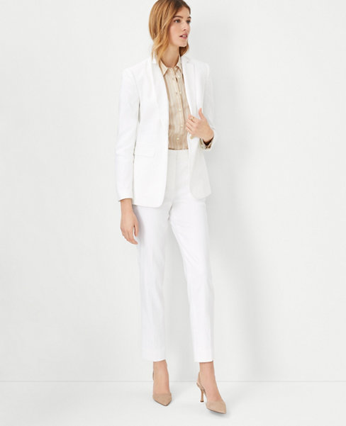 The Tall Ankle Pant in Herringbone Linen Blend