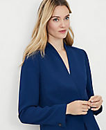 The Petite Long Collarless Blazer in Fluid Crepe carousel Product Image 3