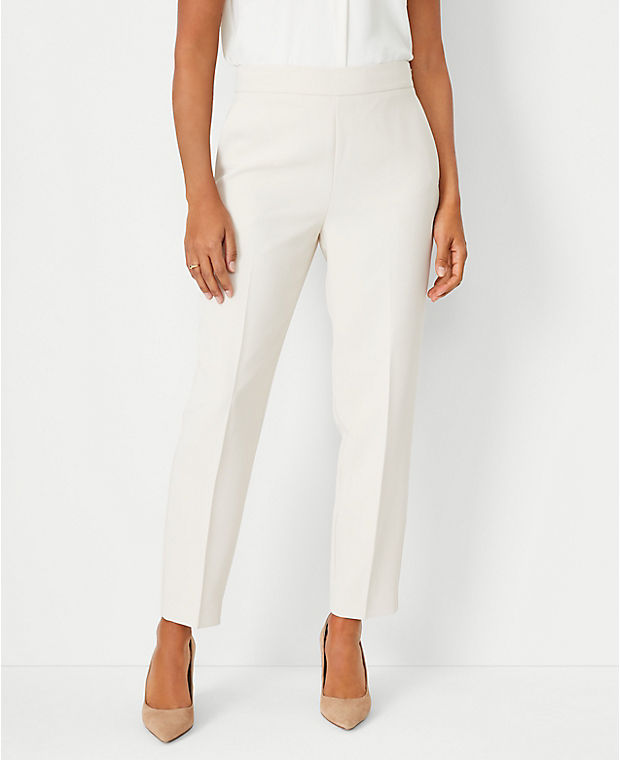 The Petite Side Zip Ankle Pant in Fluid Crepe