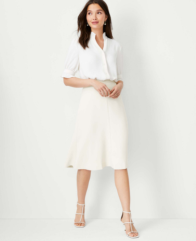 Ann Taylor The Petite Flare Skirt Fluid Crepe Women's