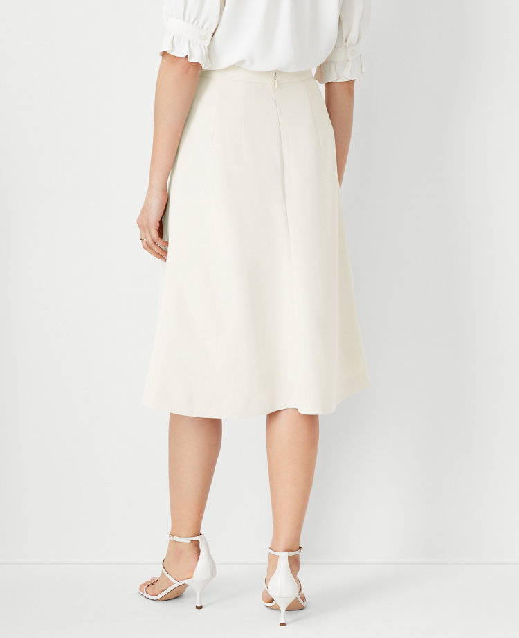 The Petite Flare Skirt in Fluid Crepe - Ivory Whisper