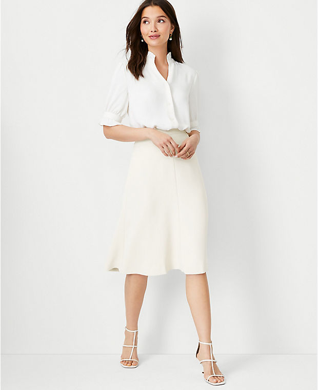 The Petite Flare Skirt in Fluid Crepe