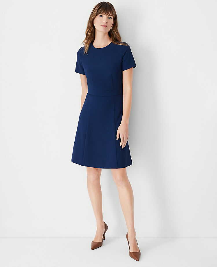 The Petite Flare Dress in Fluid Crepe