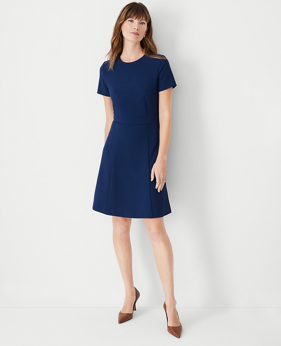The Petite Flare Dress in Fluid Crepe