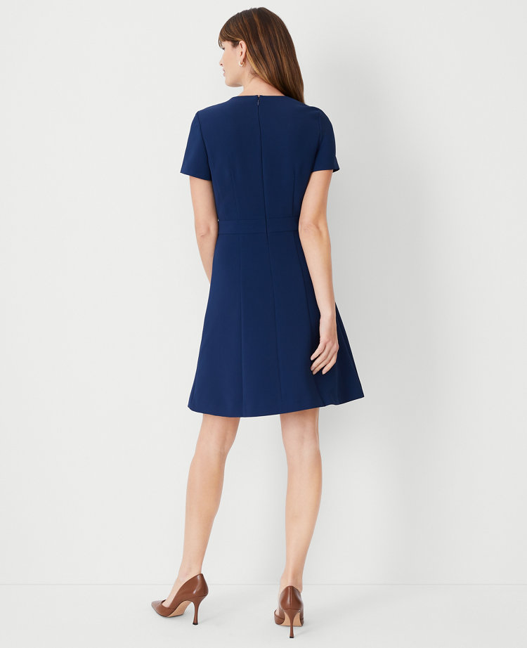 The Petite Flare Dress in Fluid Crepe