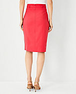 The Petite Belted Pencil Skirt in Stretch Cotton carousel Product Image 2