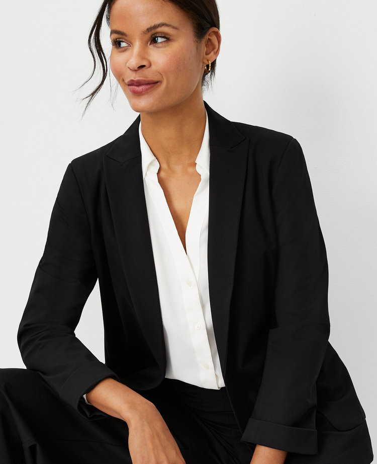 Ann Taylor LOFT Solid Black Blazer Size 12 (Petite) - 70% off