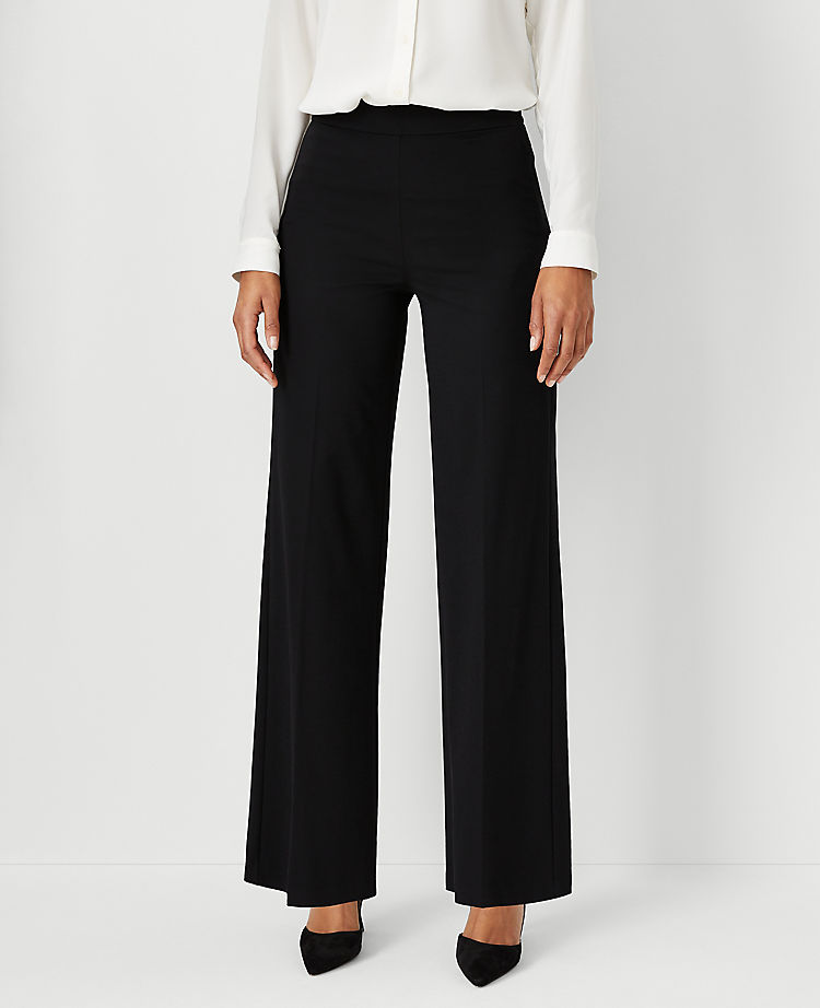 The Petite Side Zip Wide Leg Pant in Knit