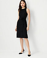 The Petite Cutaway Shoulder Tie Waist Dress in Knit carousel Product Image 1