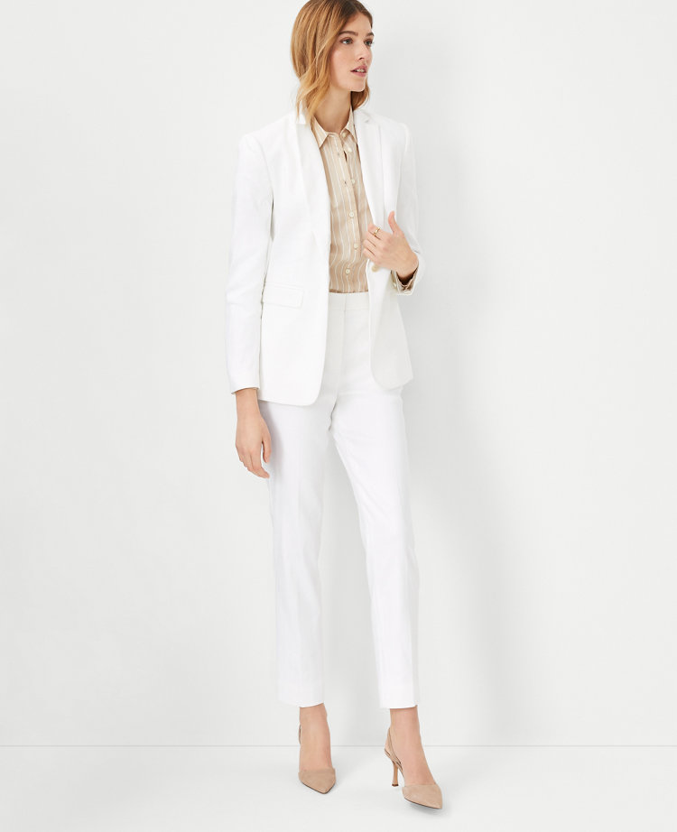 Friends Like These Ivory White Petite Tailored Ankle Grazer Trousers