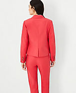 The Petite One Button Blazer in Stretch Cotton carousel Product Image 2