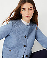 Petite Framed Quilted Cropped Jacket carousel Product Image 3