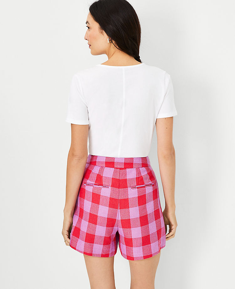 The Petite Side Zip Short in Plaid